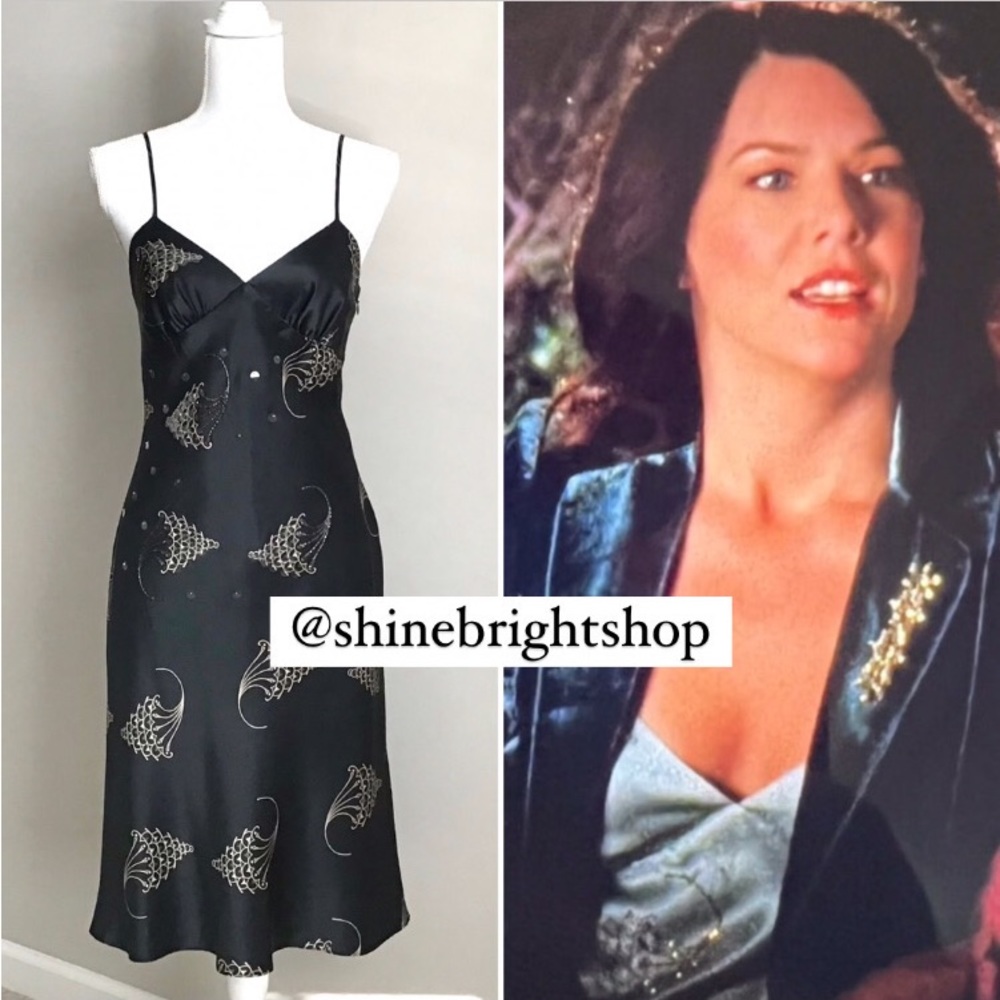 Rare Vintage Early 2000s Silk Embellished Dress ALT. ASO Gilmore Girls - Picture 3 of 15